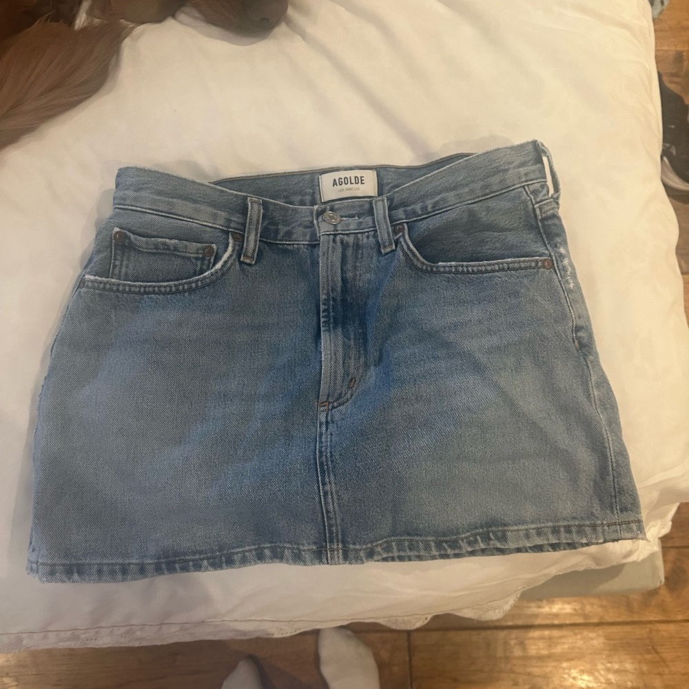 Agolde Blue Mini Pencil Skirt Casual